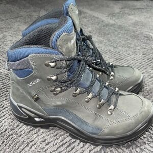 Lowa Renegade GTX Mid Men's 8‎ Gray Blue Hiking Boots Waterproof Gore-Tex Vibram